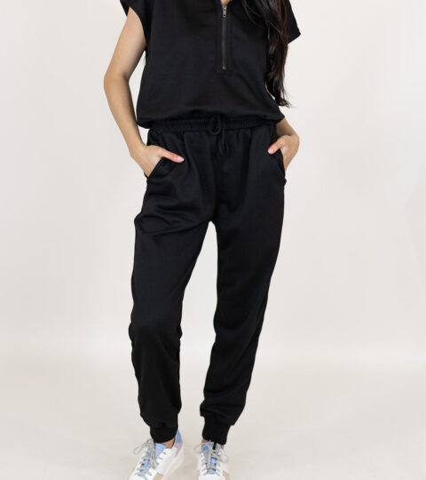 Trainer Hooded Jumpsuit | Black | +Plus Available