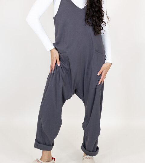 Casual Ribbed Jumpsuit | Slate | +Plus Available