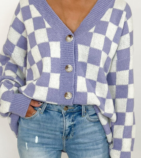 Artemis Button Cardigan | Lilac | +Plus Available