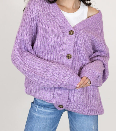 Serra Knit Cardigan | Lilac