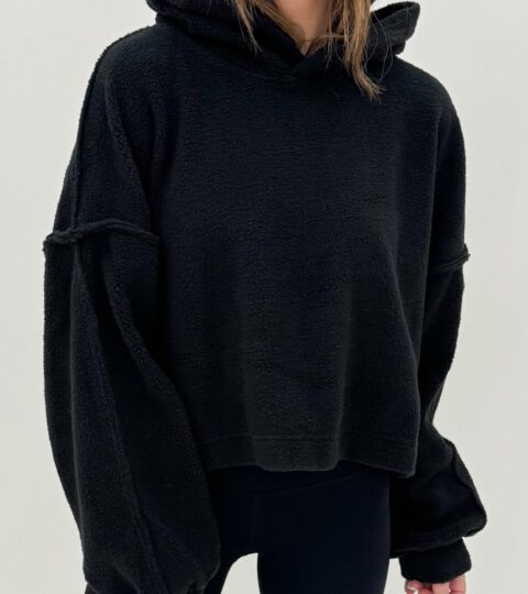 Graham Fleece Hoodie | Black