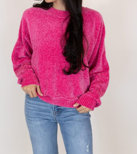 Gemma Chenille Sweater | Fuchsia