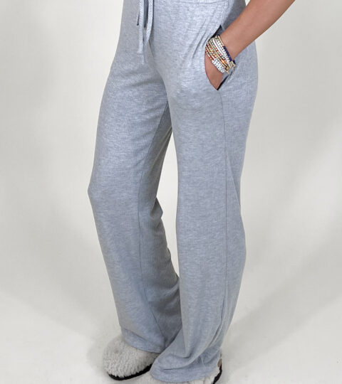 Downtime Ribbed Lounge Pants | Grey | +Plus Available