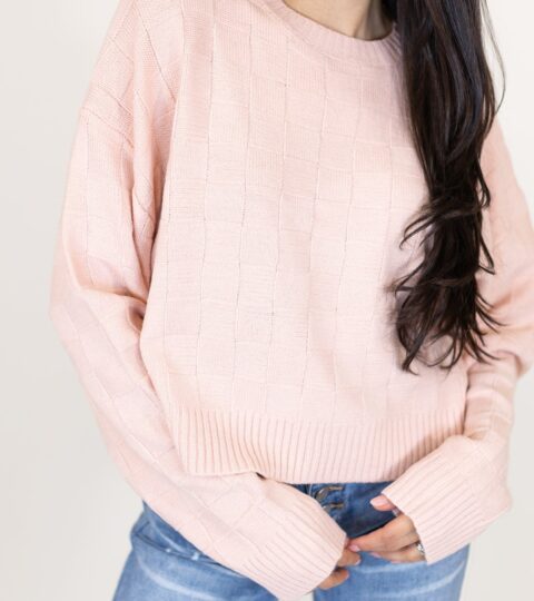 Fair + Square Textured Sweater | Blush