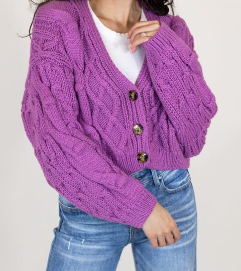 Cammie Cropped Cardigan | Orchid