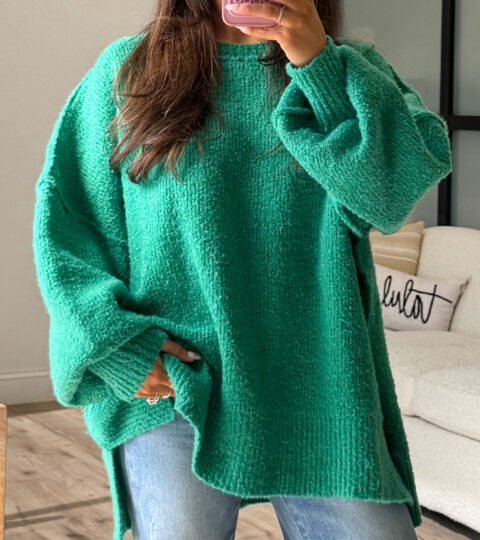 Lev Textured Sweater | Jade