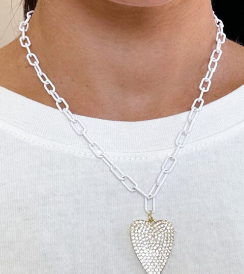 Pave Heart Pendant Necklace