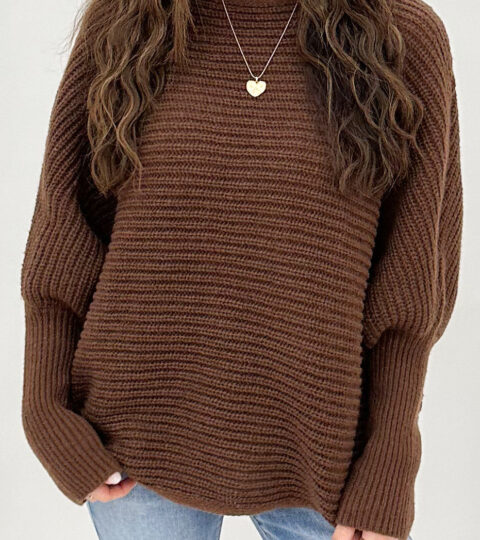 Harmony Ribbed Knit Sweater | Chocolate