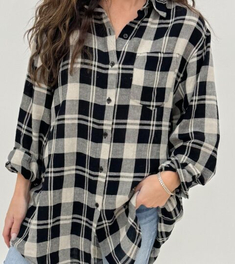 Mikaela Plaid Tunic | Black