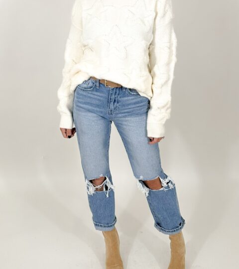 Starlight Textured Sweater | Ivory