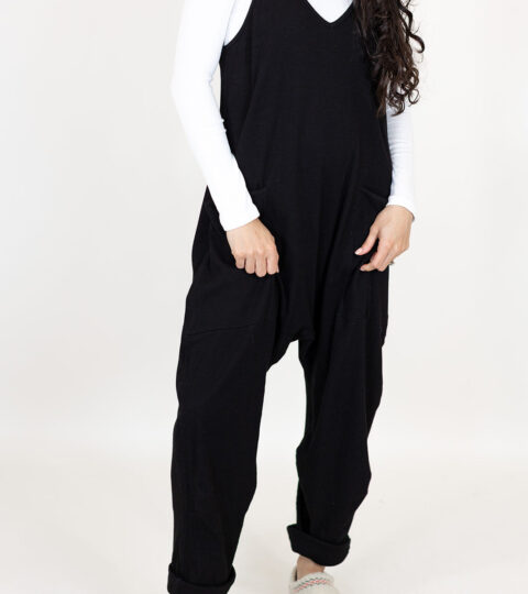 Casual Ribbed Jumpsuit | Black | +Plus Available