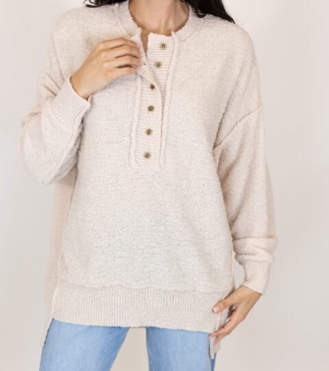 Kimora Henley Sweater | Oatmeal