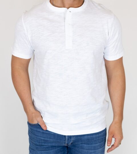 Vince Henley Tee | White | TAL | +Plus Available