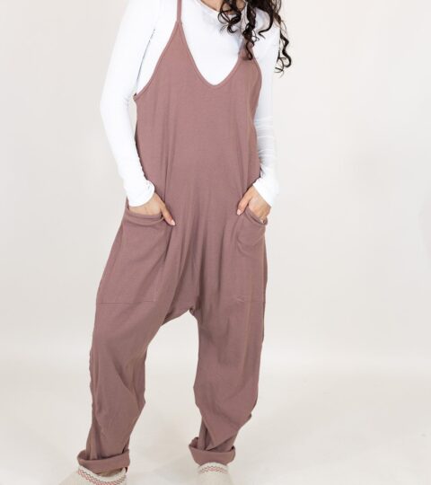 Casual Ribbed Jumpsuit | Dusty Mauve | +Plus Available