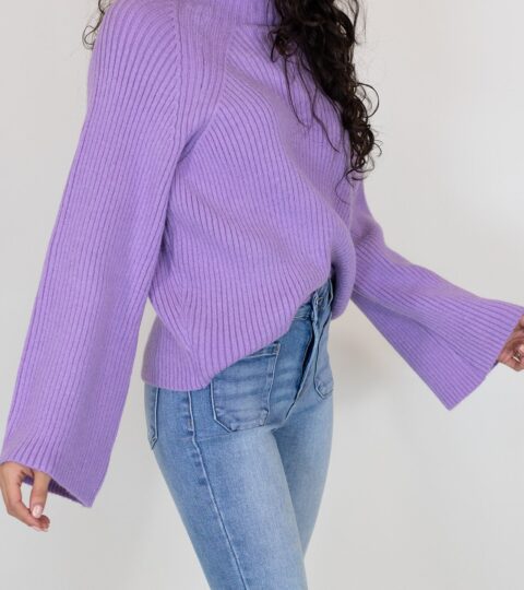 Emerson Bell Sleeve Sweater | Lilac