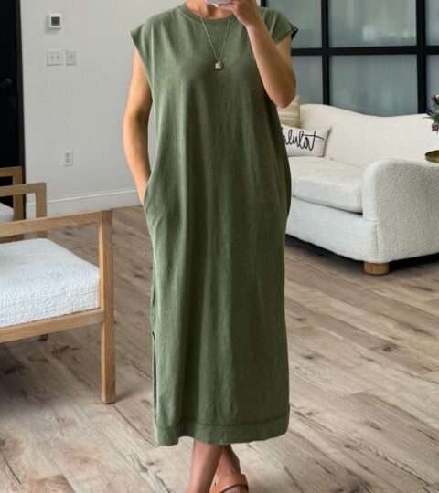 On The Go Midi Dress | Olive