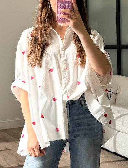 Feeling Loved Button-Down Blouse